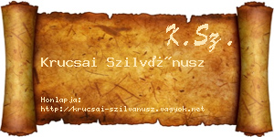 Krucsai Szilvánusz névjegykártya